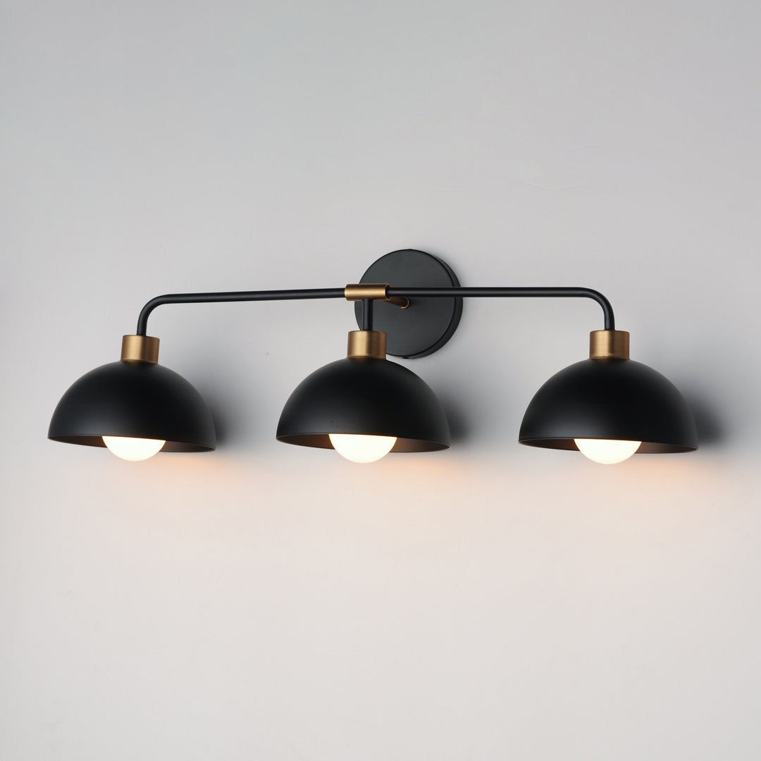 Thelonious 3-Light Bath Vanity Black / Natural Aged Brass alternate view