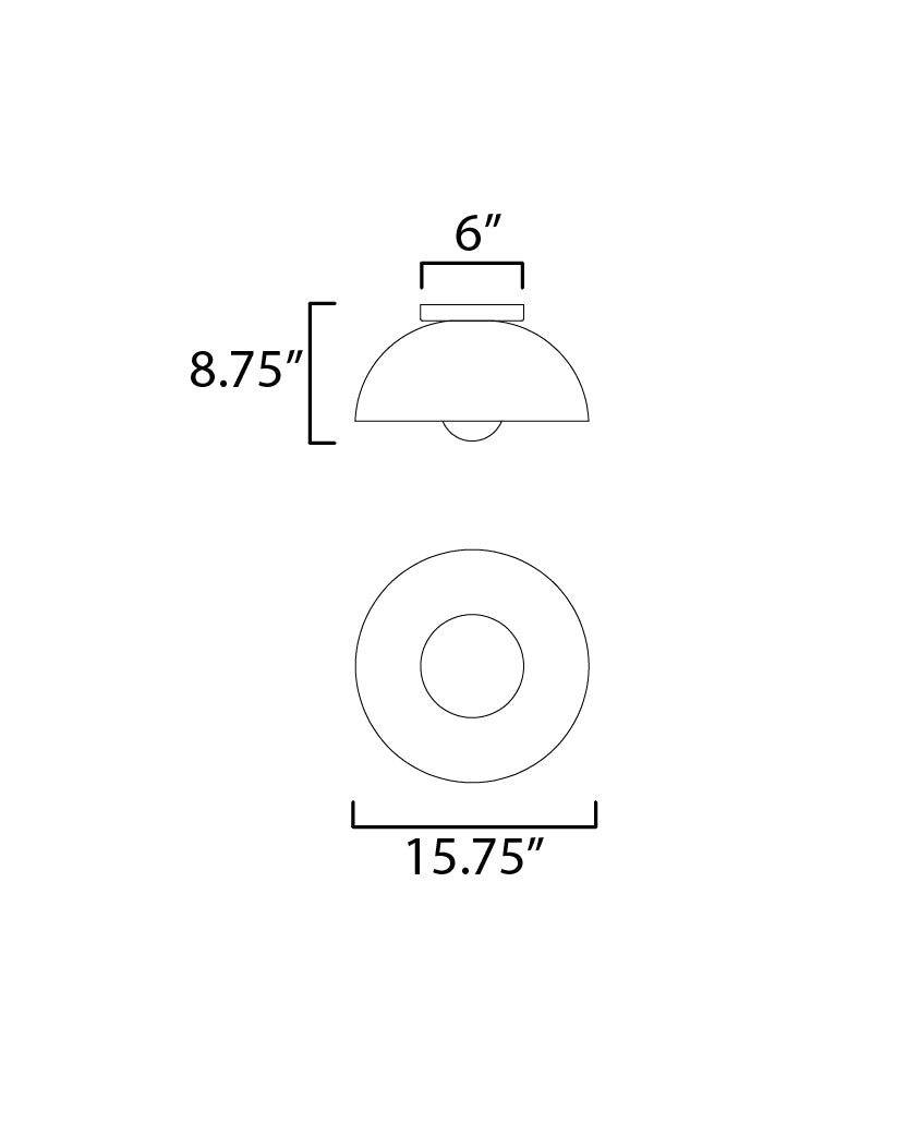 Thelonious Flush Mount dimensions diagram