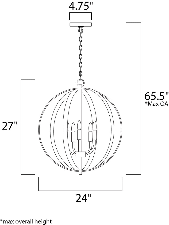 Provident Chandelier dimensions diagram