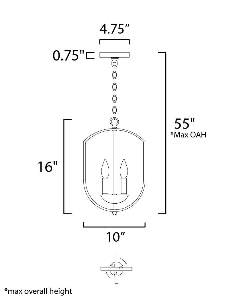 Provident Chandelier dimensions diagram