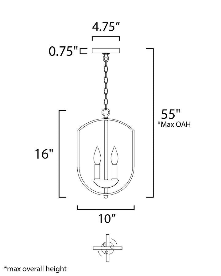 Provident Chandelier dimensions diagram