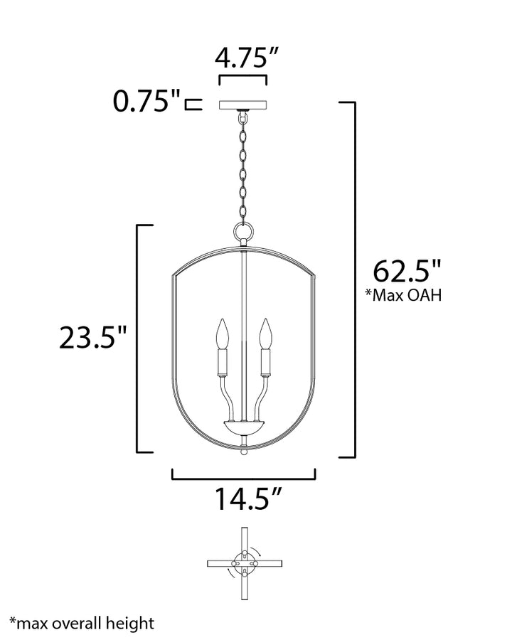 Provident Chandelier dimensions diagram