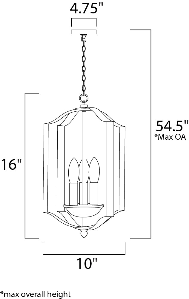 Provident Chandelier dimensions diagram