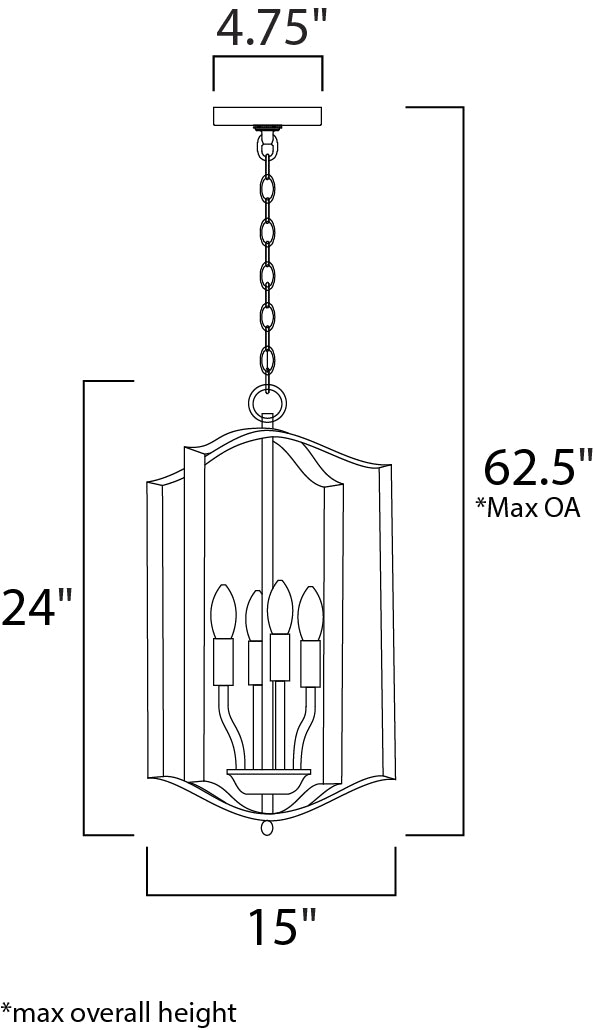 Provident Chandelier dimensions diagram