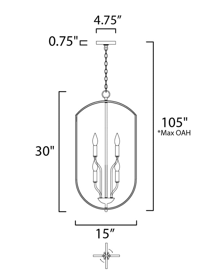 Provident Chandelier dimensions diagram