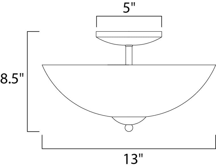 Logan 2-Light Semi-Flush Mount dimensions diagram