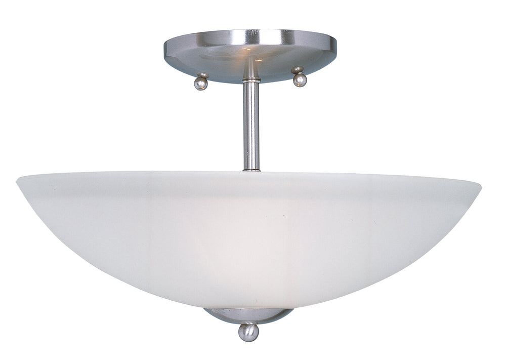 Logan 2-Light Semi-Flush Mount Satin Nickel