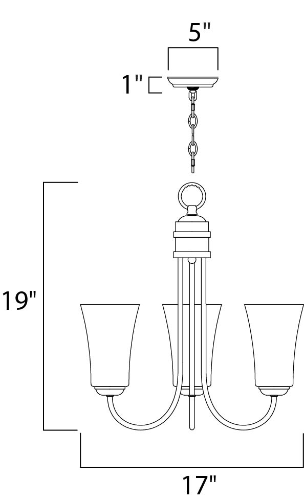 Logan Chandelier dimensions diagram