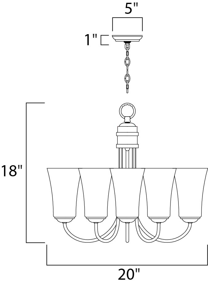 Logan Chandelier dimensions diagram