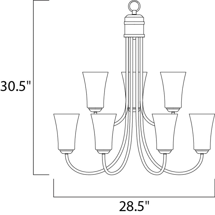 Logan Chandelier dimensions diagram