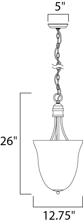 Logan 3-Light Pendant dimensions diagram