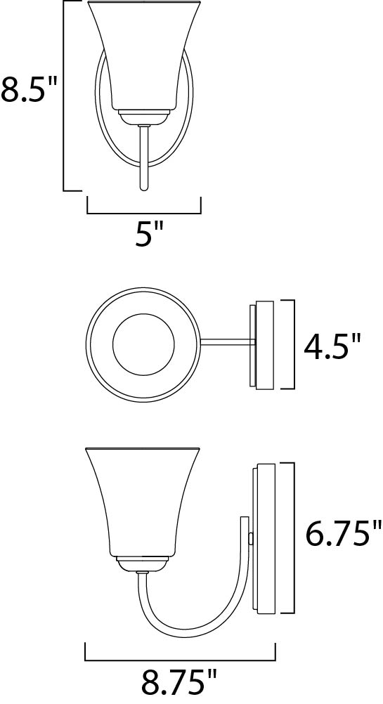 Logan 1-Light Wall Sconce dimensions diagram