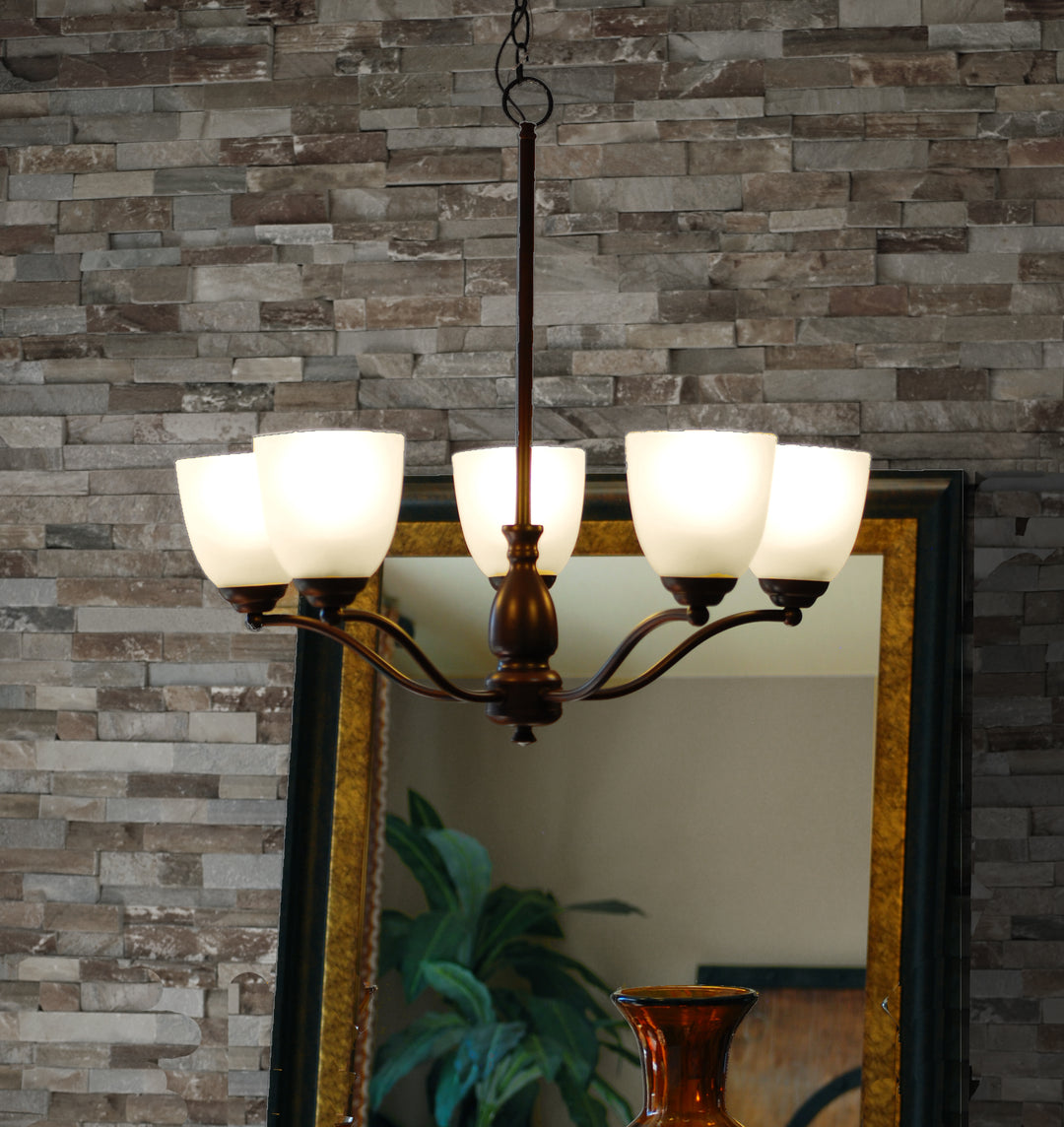 Stefan Chandelier Oil Rubbed Bronze room setting