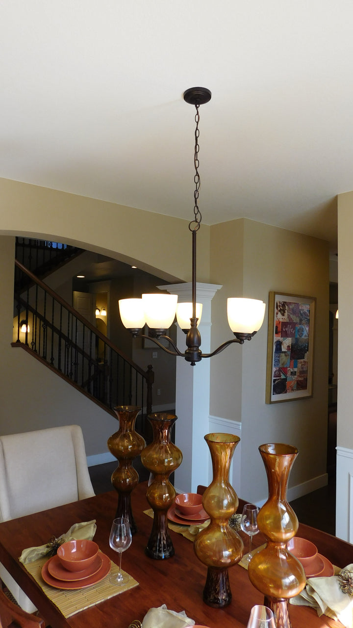 Stefan Chandelier Oil Rubbed Bronze room setting