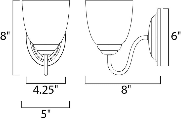Stefan 1-Light Wall Sconce dimensions diagram