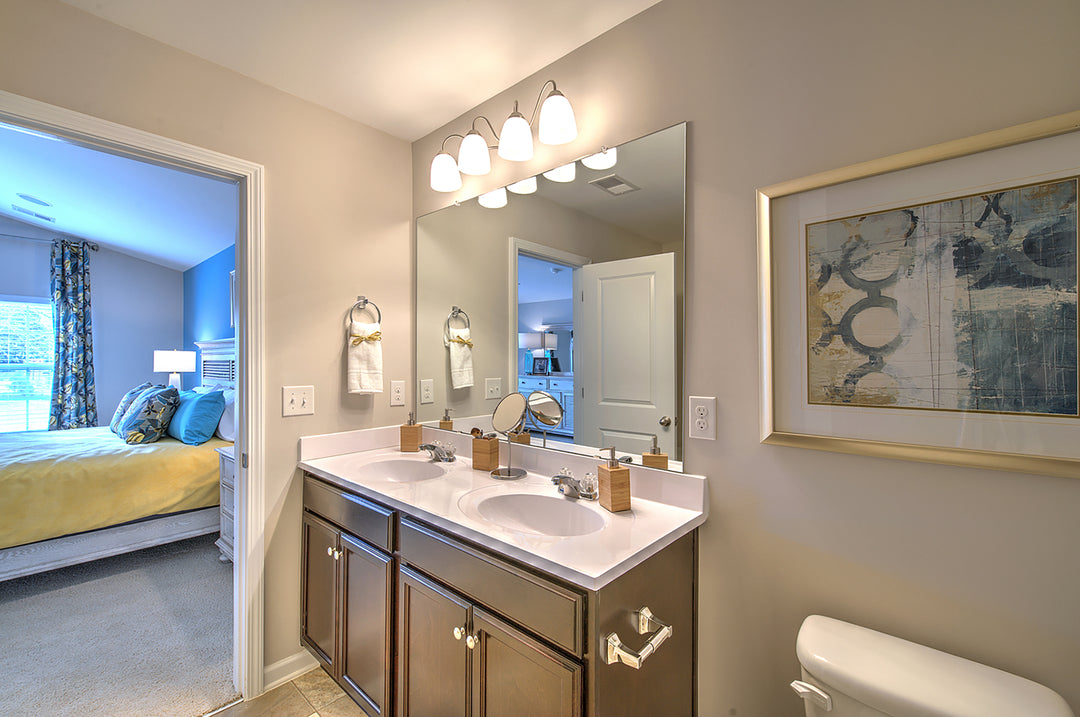 Stefan Bath Vanity Satin Nickel room setting