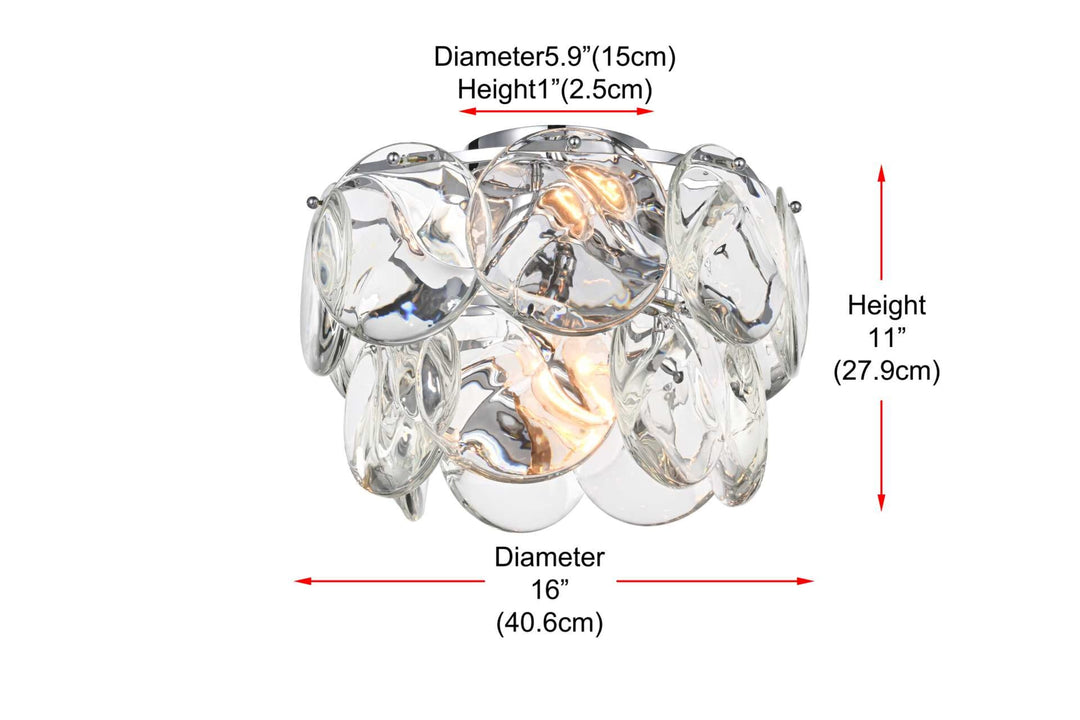 Charlotte Crystal Flush Mount by Elegant - view 7