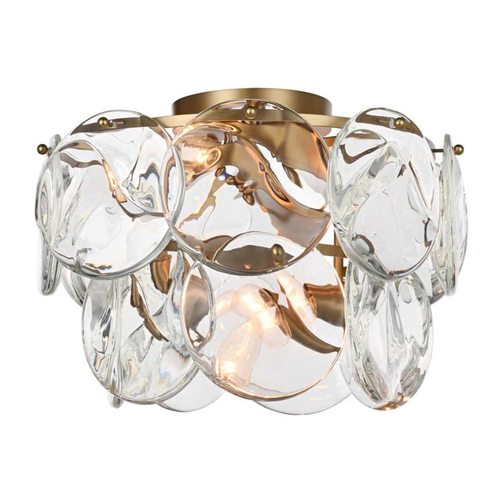 Charlotte Crystal Flush Mount in Satin Gold by Elegant