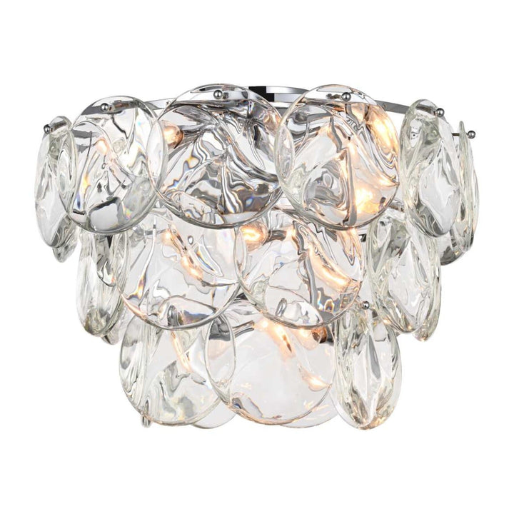 Charlotte Crystal Flush Mount in Chrome by Elegant