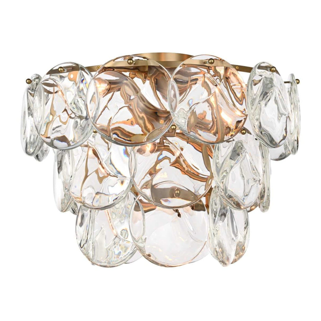 Charlotte Crystal Flush Mount in Satin Gold by Elegant