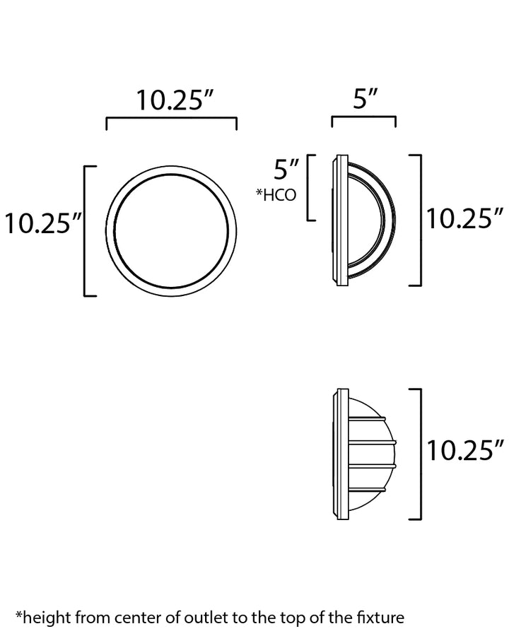 Bulwark 1-Light Outdoor Wall Sconce dimensions diagram