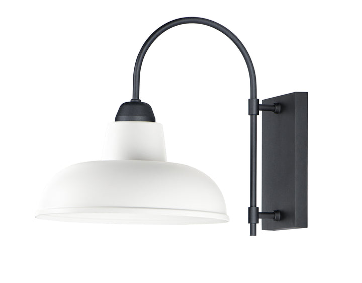 Industrial 1-Light Outdoor Wall Sconce White / Black