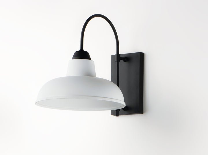 Industrial 1-Light Outdoor Wall Sconce White / Black alternate view