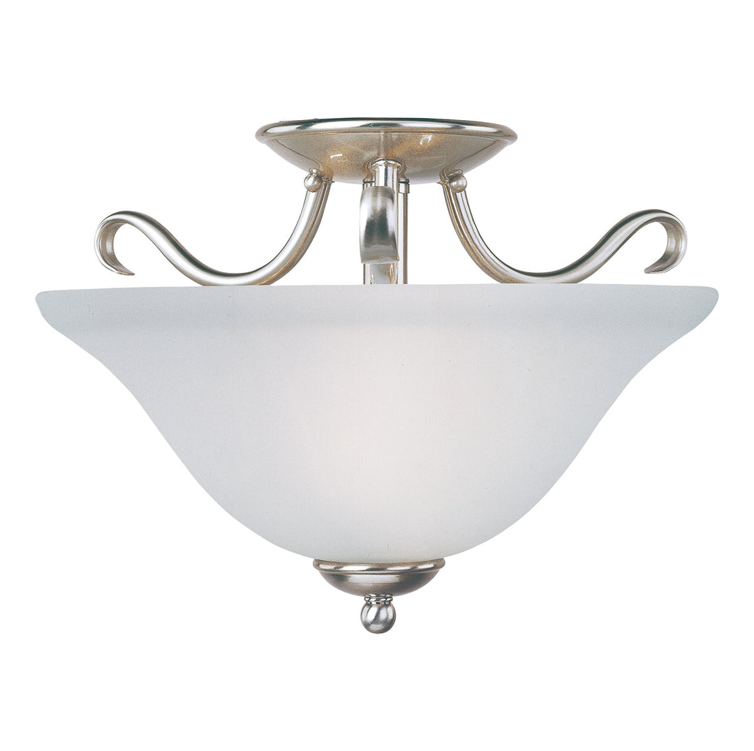 Basix 2-Light Semi-Flush Mount Satin Nickel