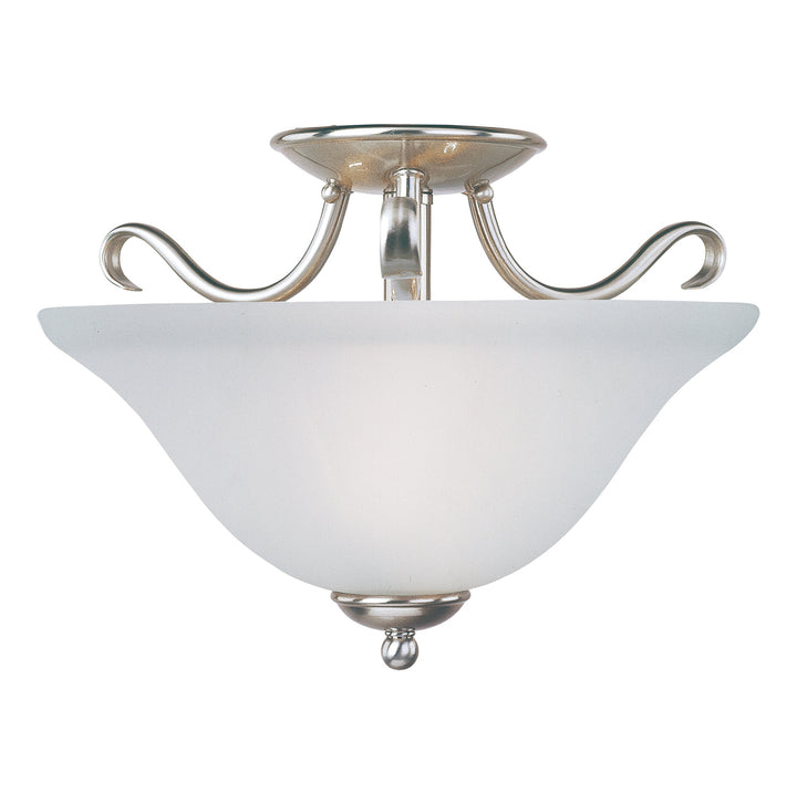 Basix 2-Light Semi-Flush Mount Satin Nickel