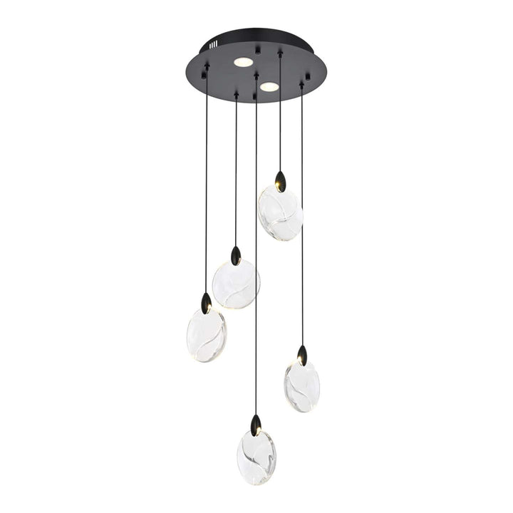 Avery Crystal Pendant in Black by Elegant