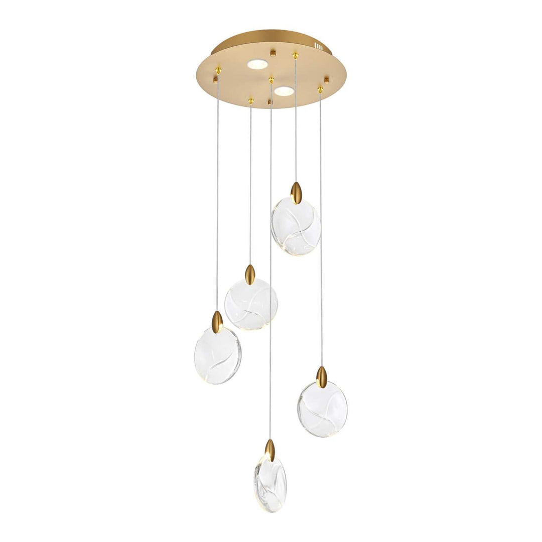 Avery Crystal Pendant in Satin Gold by Elegant