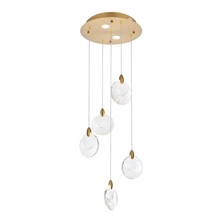 Avery Crystal Pendant in Satin Gold by Elegant