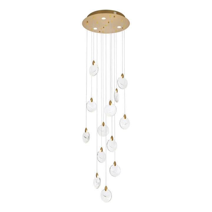 Avery Crystal Pendant in Satin Gold by Elegant