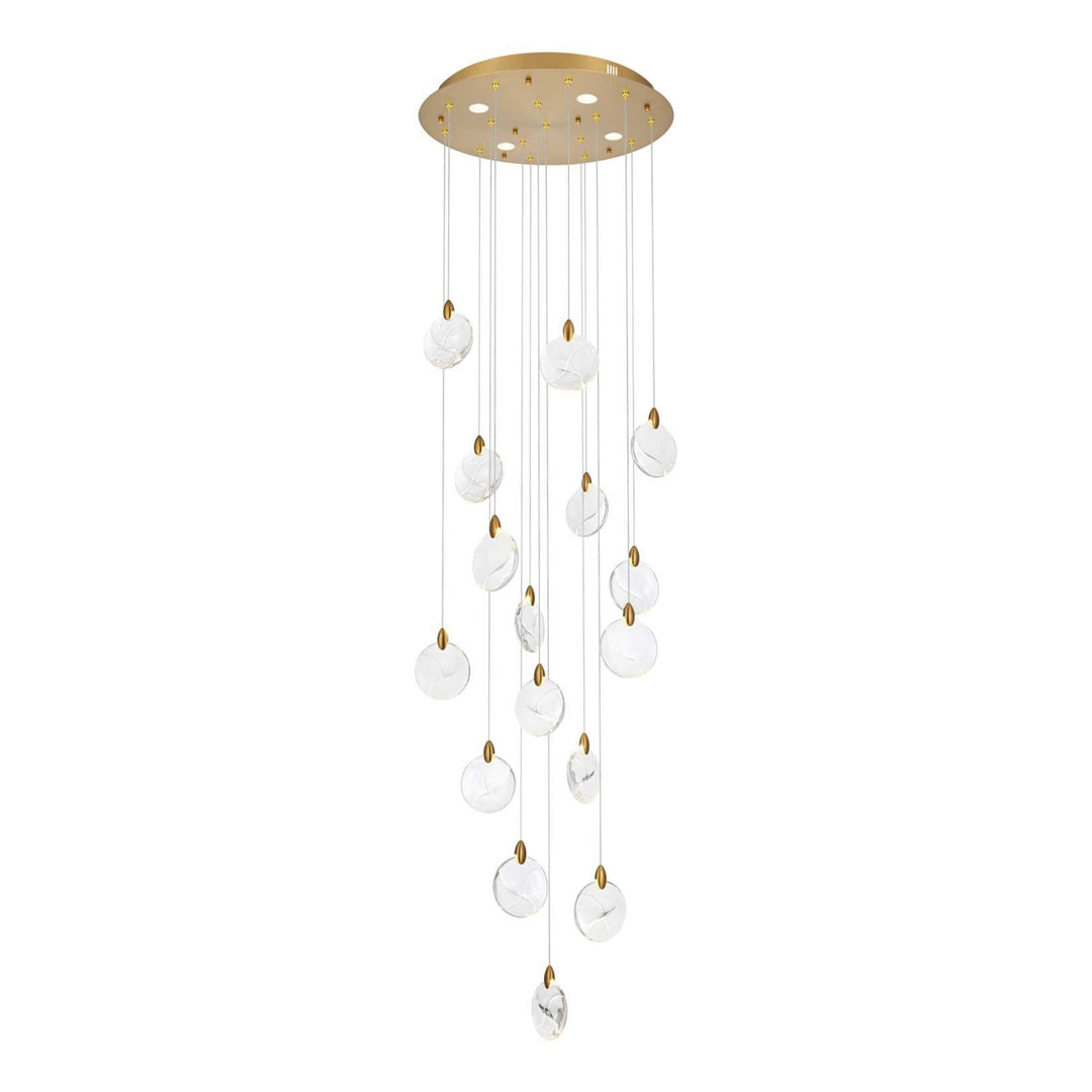 Avery Crystal Pendant in Satin Gold by Elegant