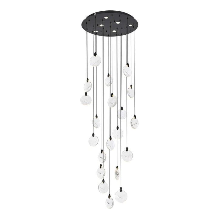 Avery Crystal Chandelier in Black by Elegant