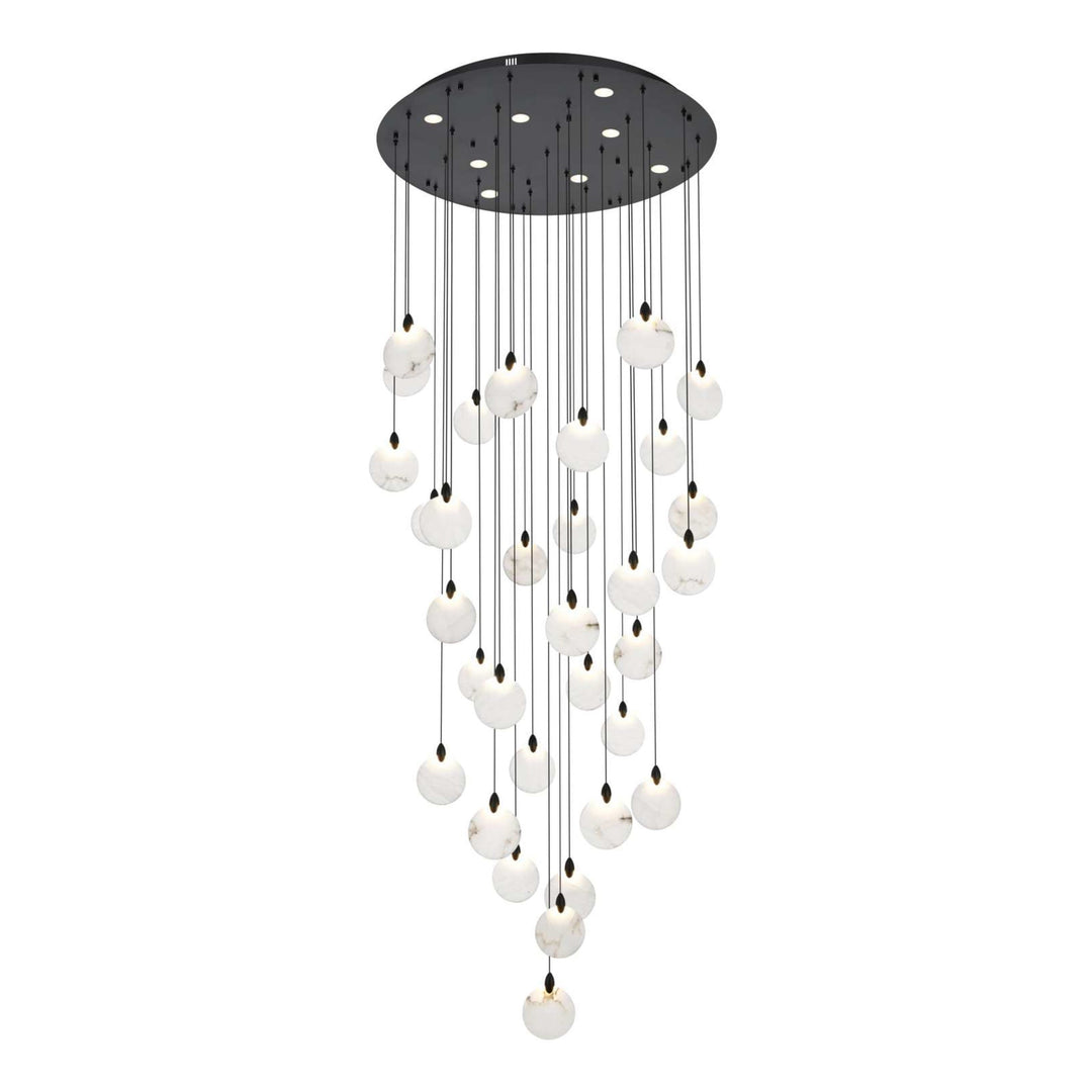 Avery Crystal Chandelier in Black by Elegant