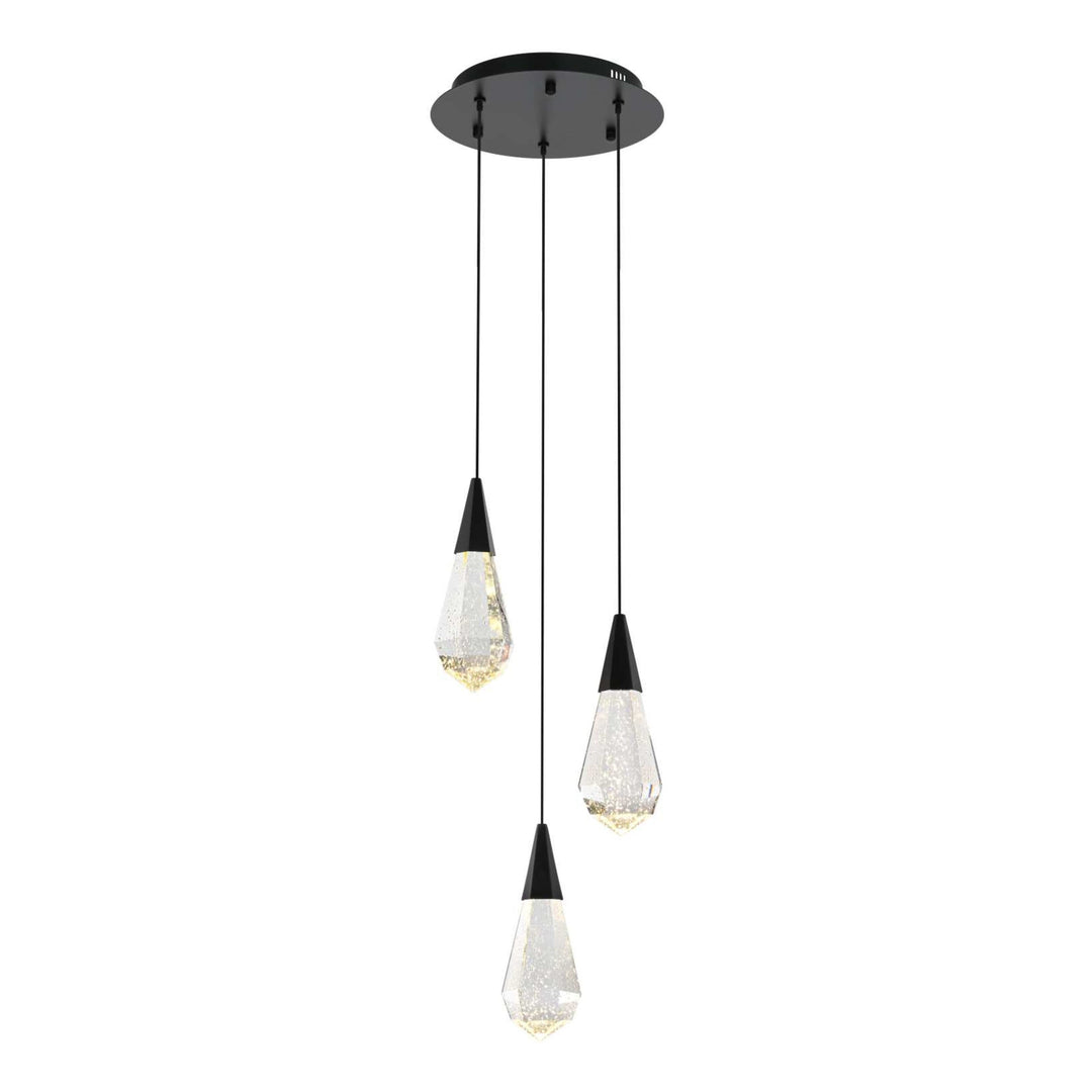 Amora Crystal Pendant in Black by Elegant
