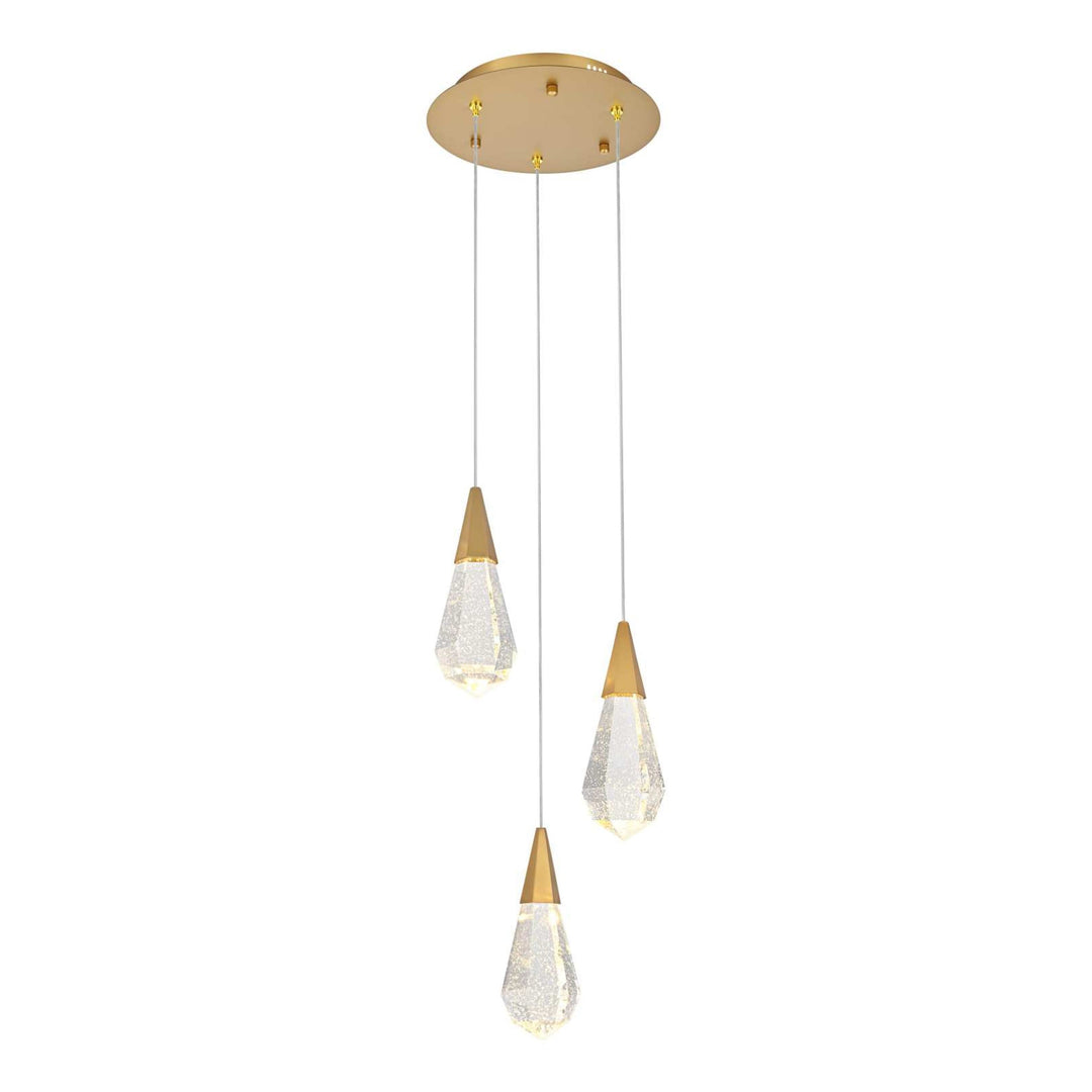 Amora Crystal Pendant in Satin Gold by Elegant