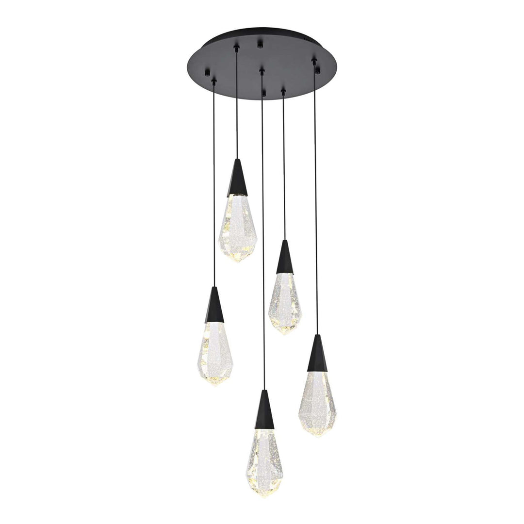 Amora Crystal Pendant in Black by Elegant