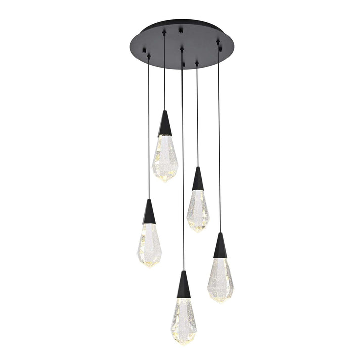 Amora Crystal Pendant in Black by Elegant