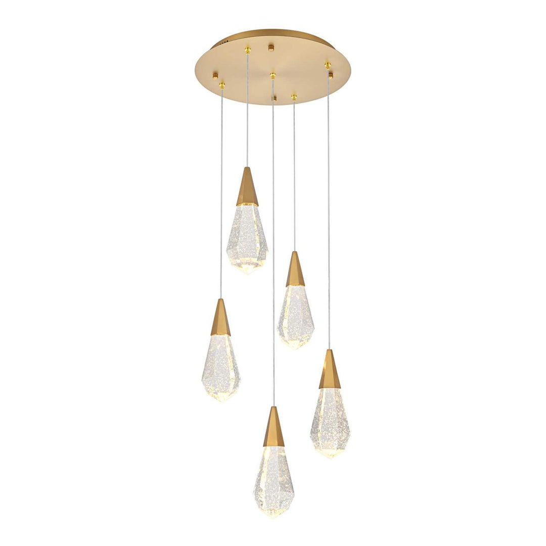 Amora Crystal Pendant in Satin Gold by Elegant