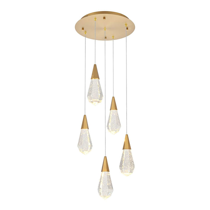 Amora Crystal Pendant in Satin Gold by Elegant
