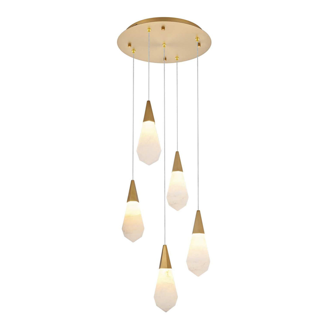 Amora Crystal Pendant in Satin Gold by Elegant