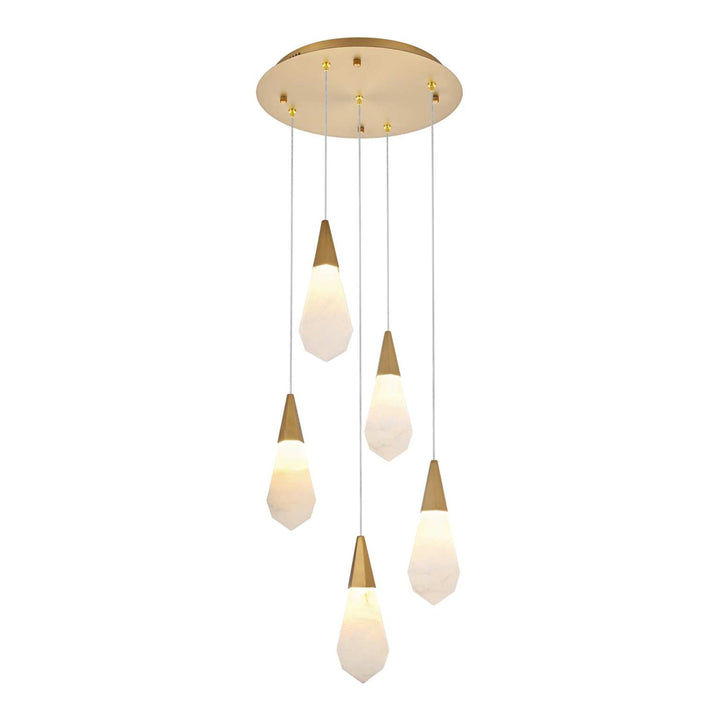 Amora Crystal Pendant in Satin Gold by Elegant