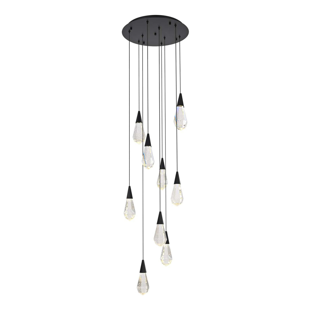 Amora Crystal Pendant in Black by Elegant