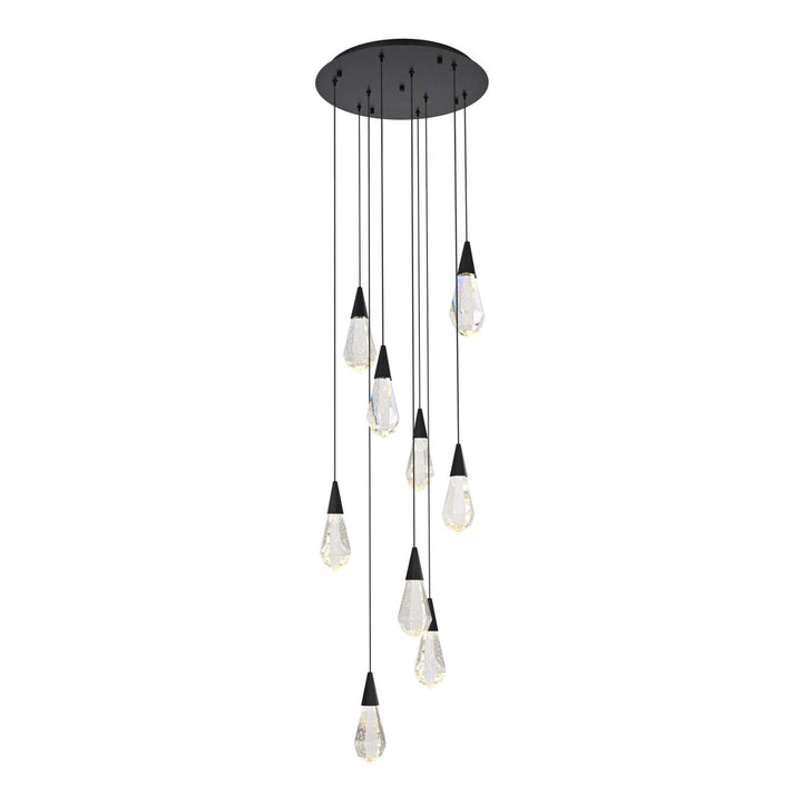 Amora Crystal Pendant in Black by Elegant