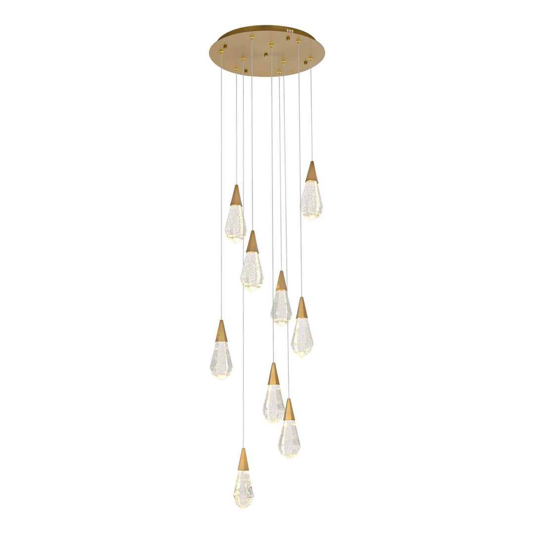 Amora Crystal Pendant in Satin Gold by Elegant