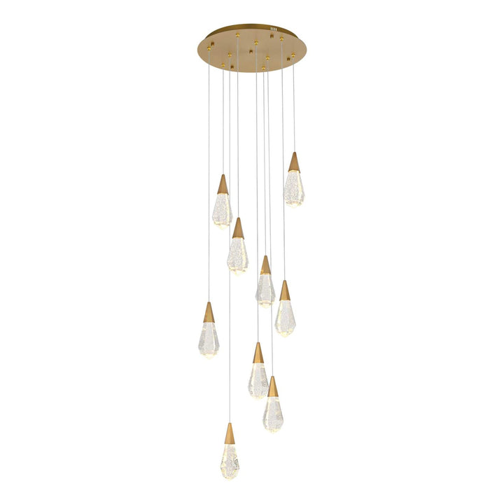 Amora Crystal Pendant in Satin Gold by Elegant