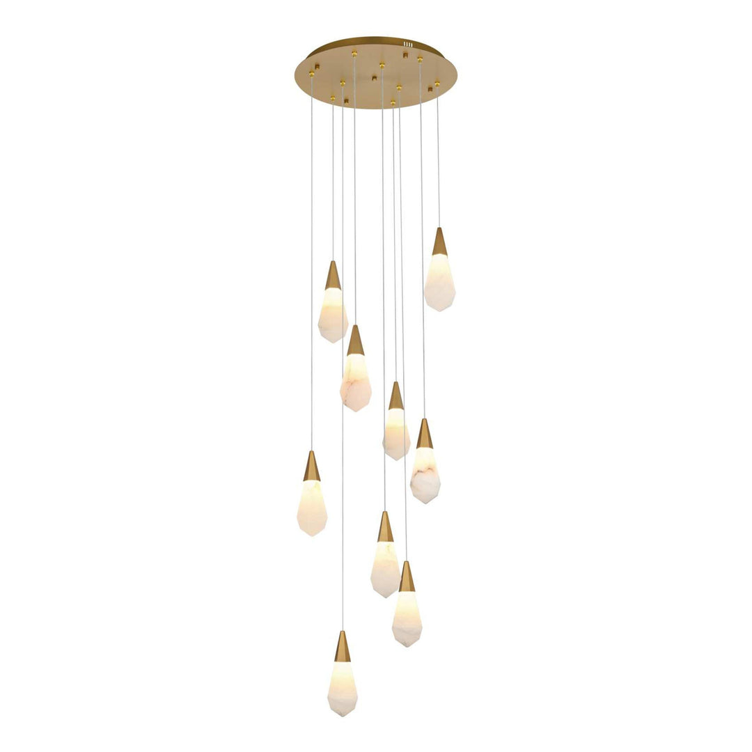 Amora Crystal Pendant in Satin Gold by Elegant