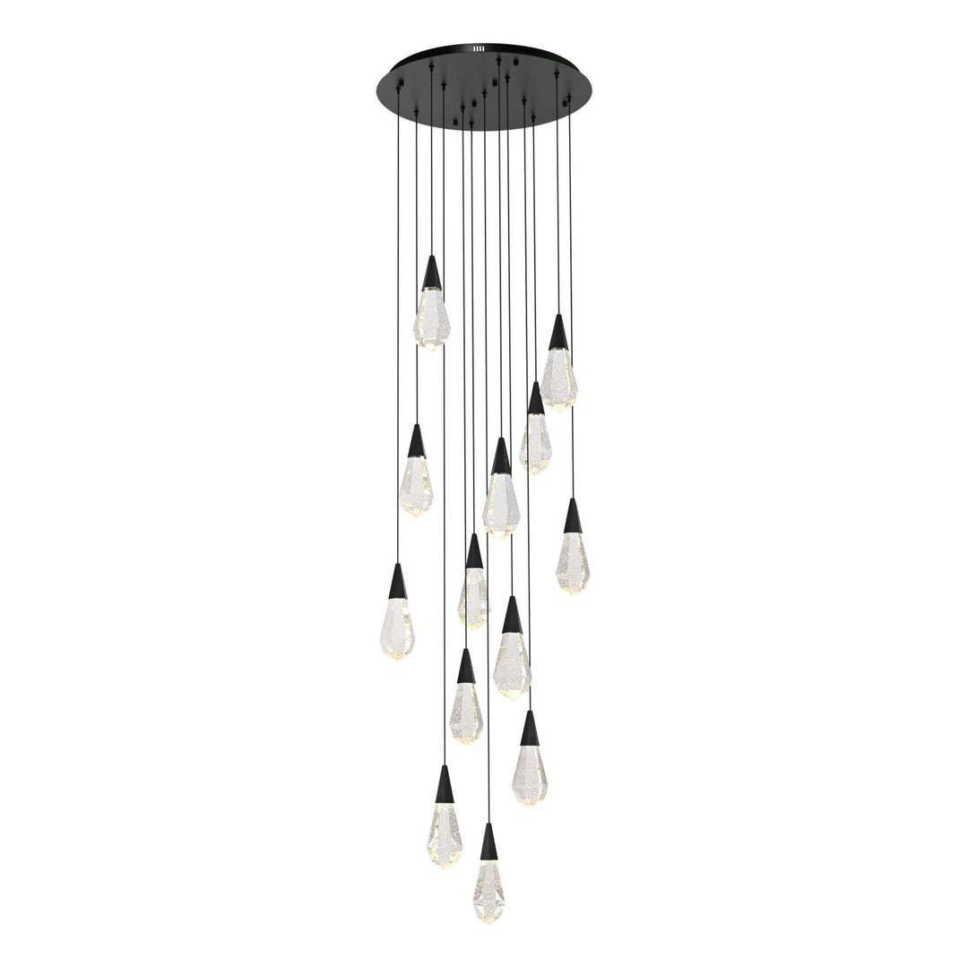 Amora Crystal Pendant in Black by Elegant